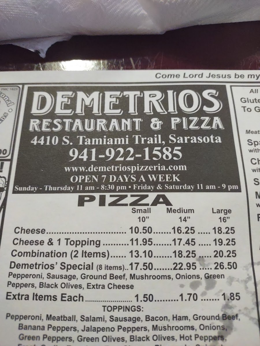 Menu Demetrio's Restaurant & Pizza-3