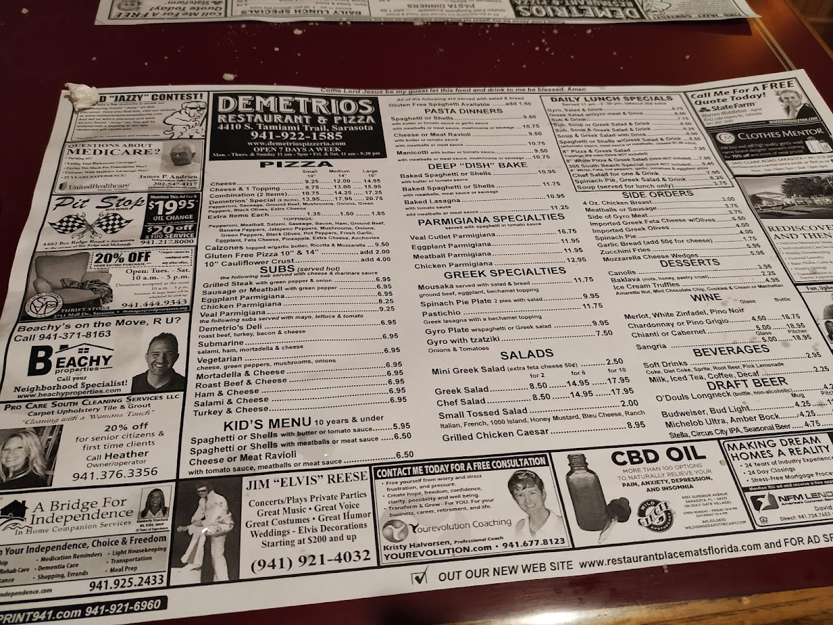 Menu Demetrio's Restaurant & Pizza-4