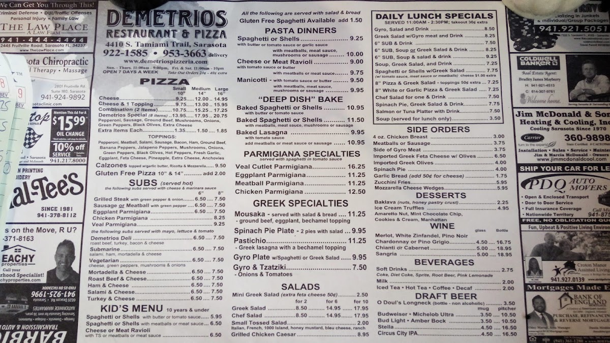 Menu Demetrio's Restaurant & Pizza-6
