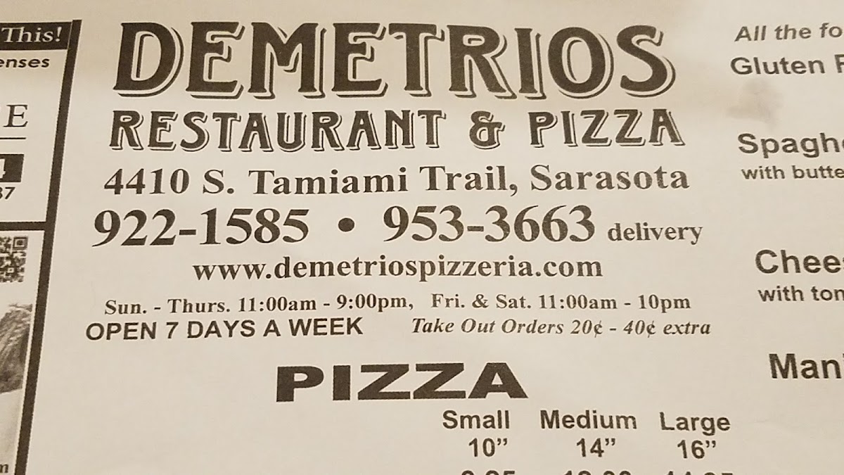 Menu Demetrio's Restaurant & Pizza-9