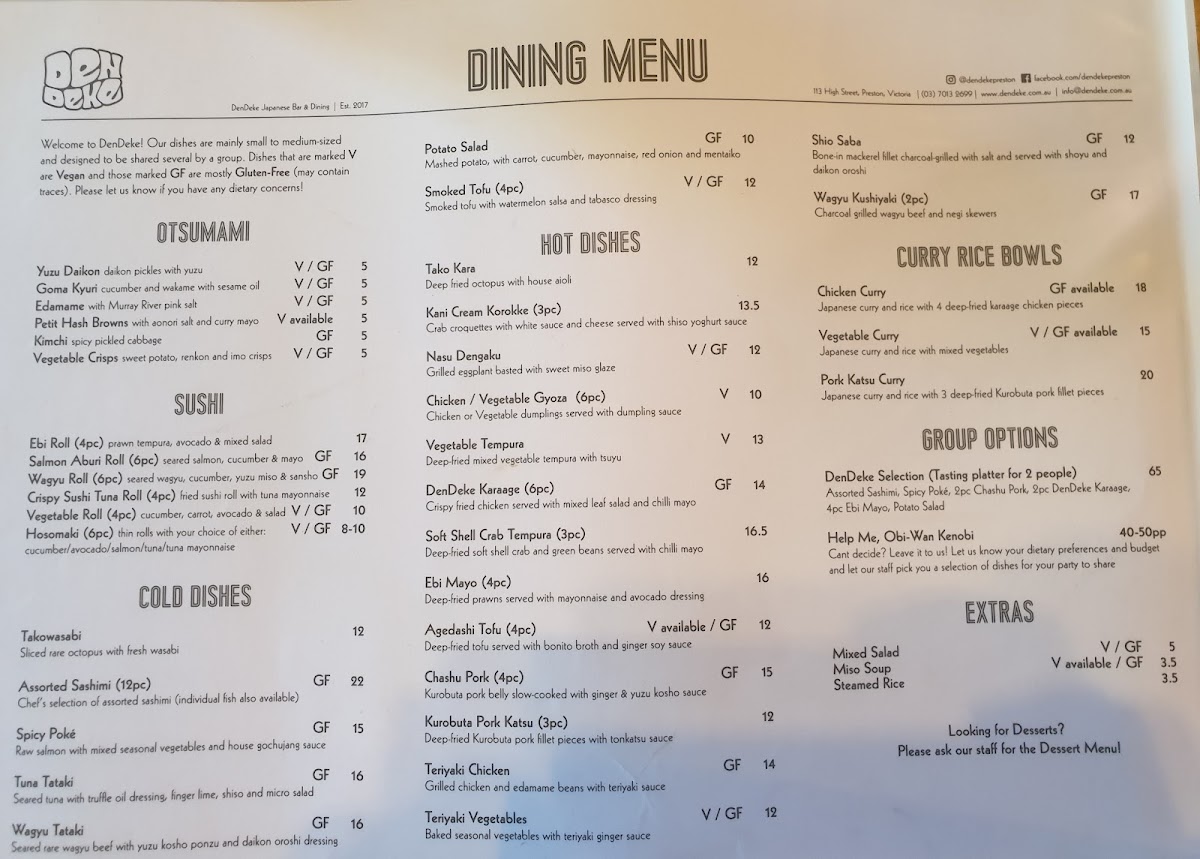 Menu Dendeke Japanese Bar & Dining-4