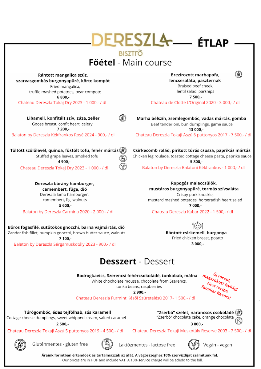Menu Dereszla Bisztró-1