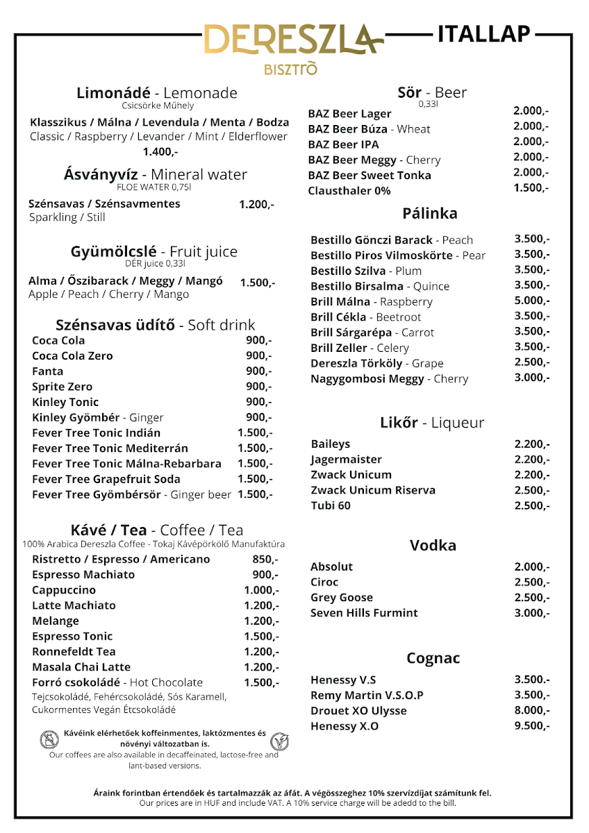 Menu Dereszla Bisztró-10