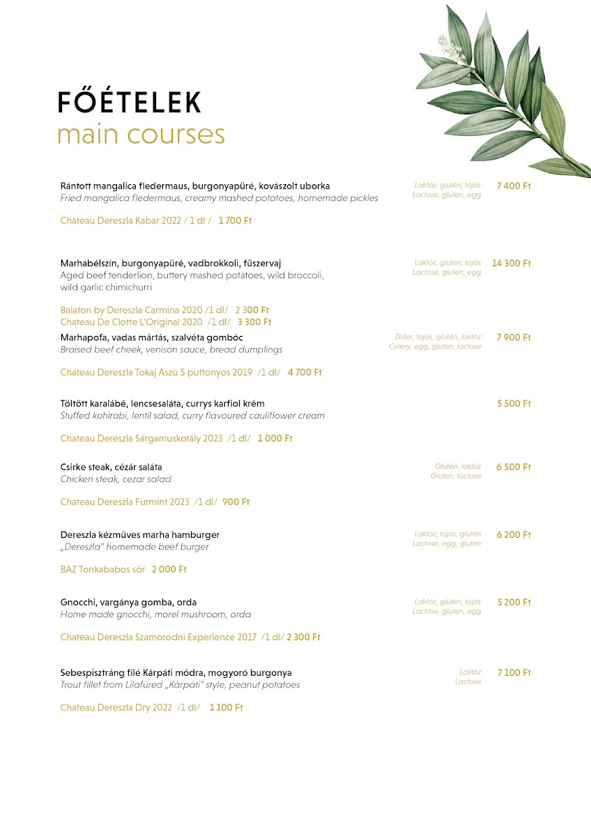 Menu Dereszla Bisztró-7