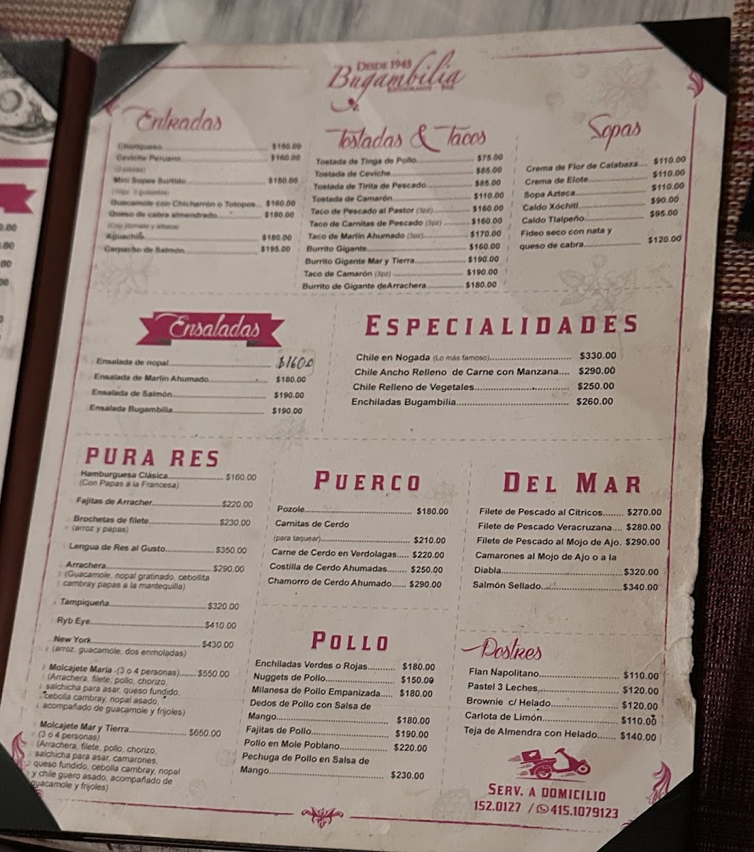 Menu Desde 1945 La Bugambilia-4