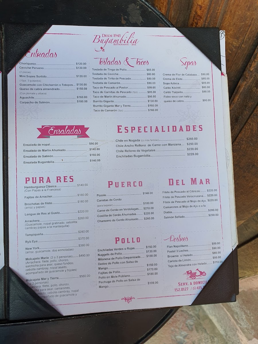 Menu Desde 1945 La Bugambilia-8