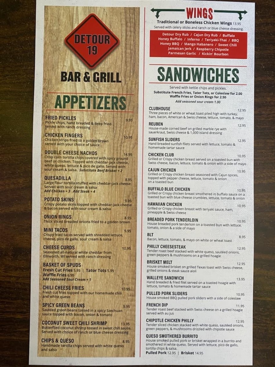 Menu Detour 19-2