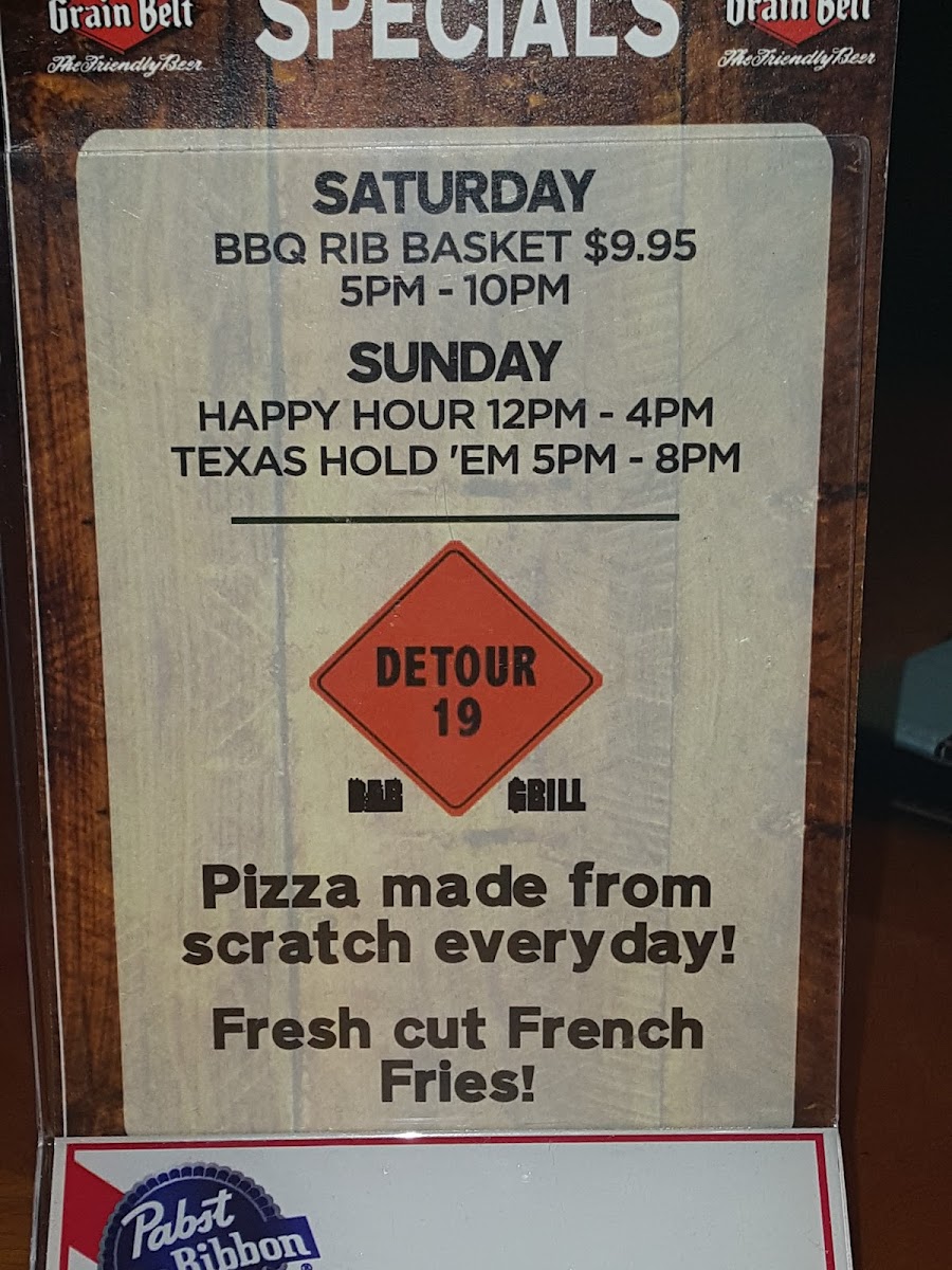 Menu Detour 19-7
