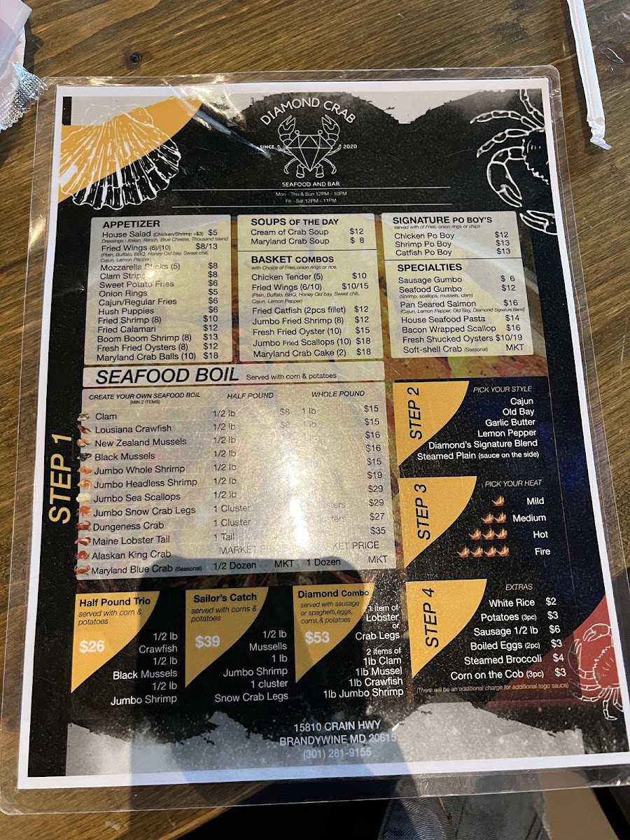 Menu Diamond Crab-8