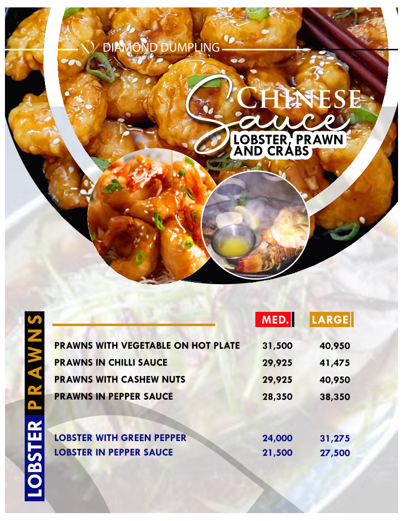 Menu Diamond Dumpling Restaurant And Lounge Abeokuta-2
