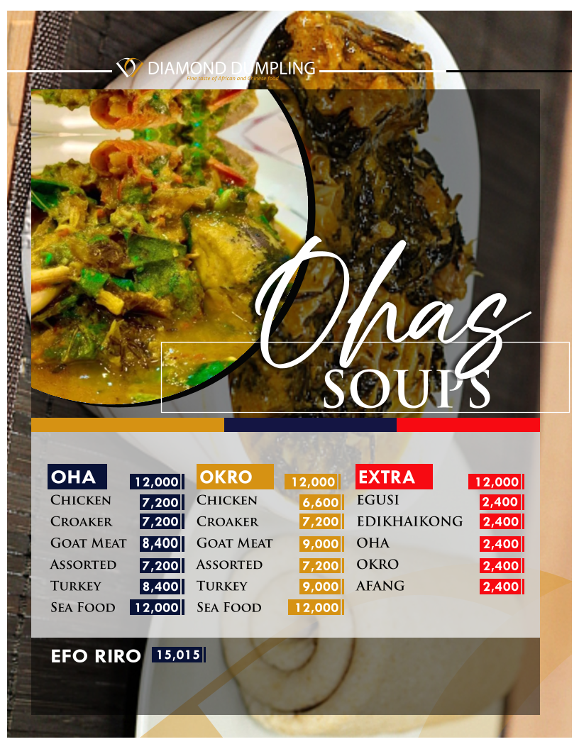 Menu Diamond Dumpling Restaurant And Lounge Abeokuta-8