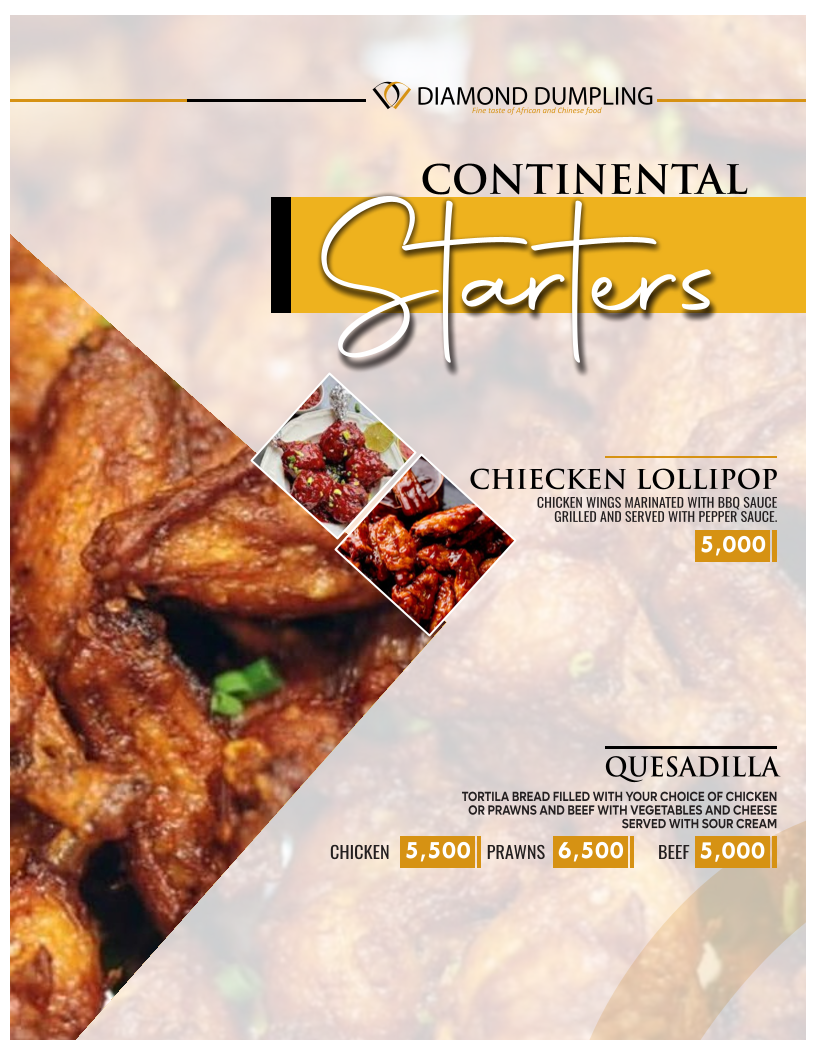 Menu Diamond Dumpling Restaurant And Lounge Abeokuta-9