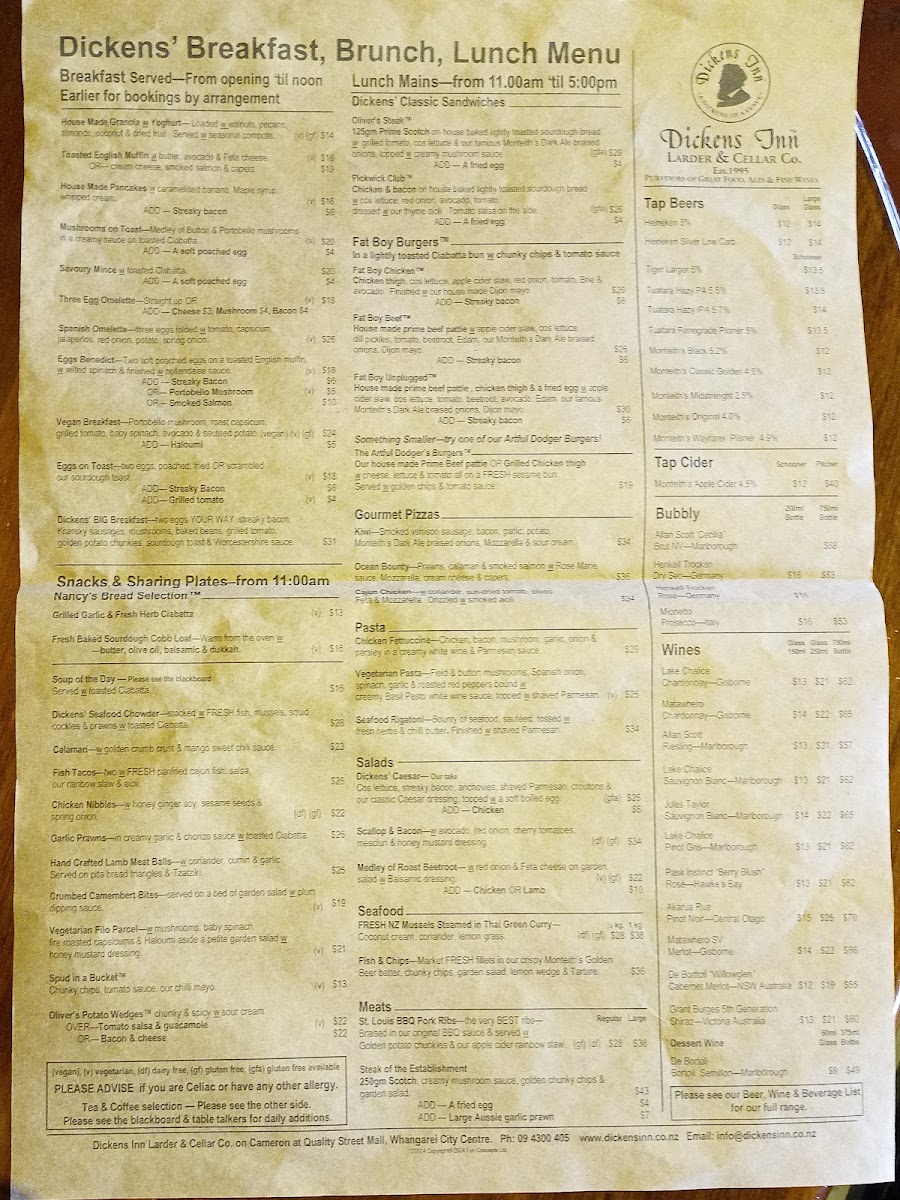 Menu Dickens Inn-1