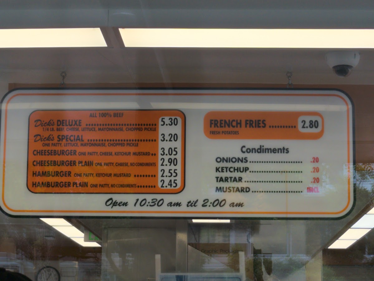 Menu Dick's Drive-In-8
