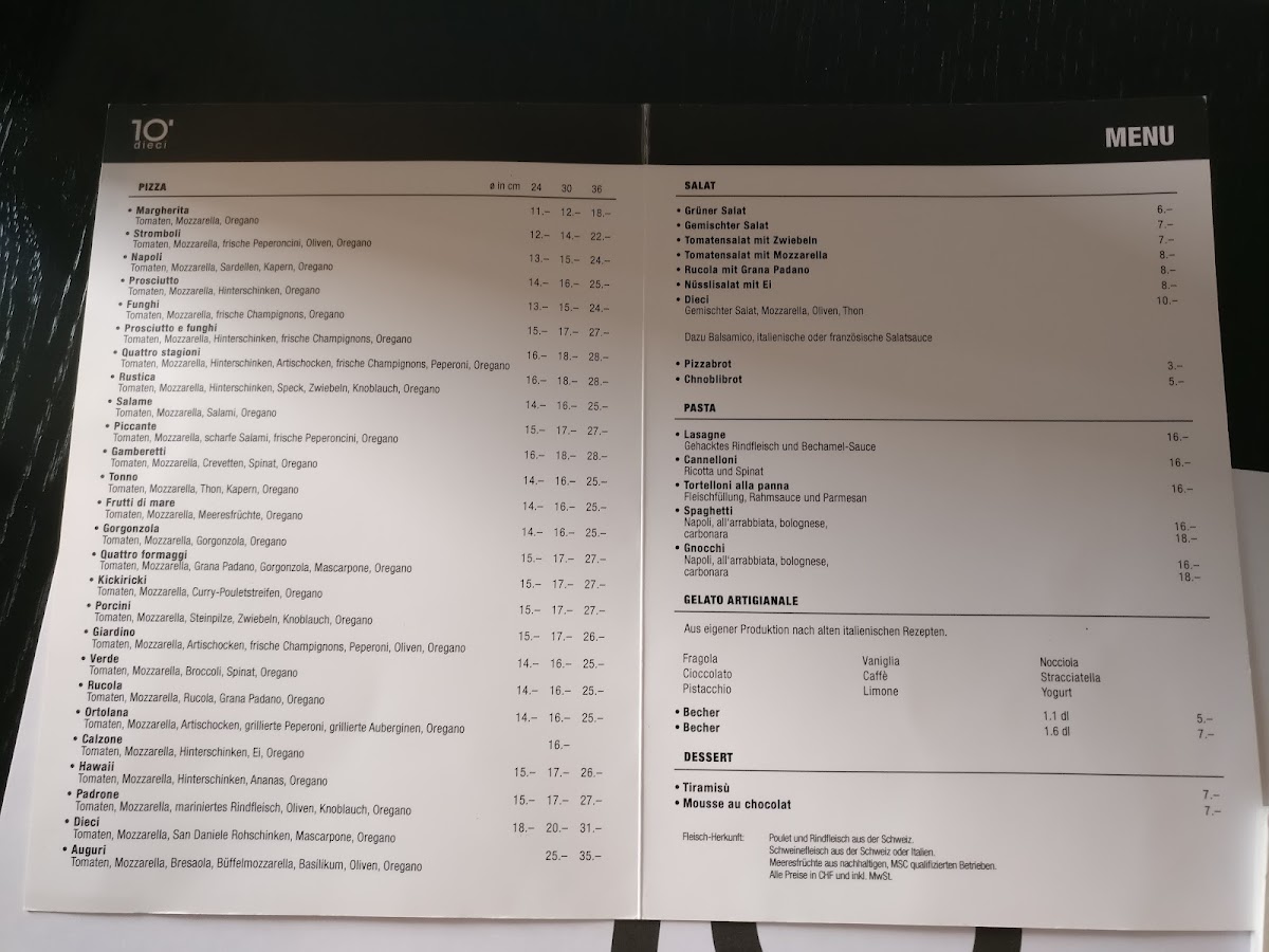 Menu Dieci Pizza Kurier Frauenfeld-1
