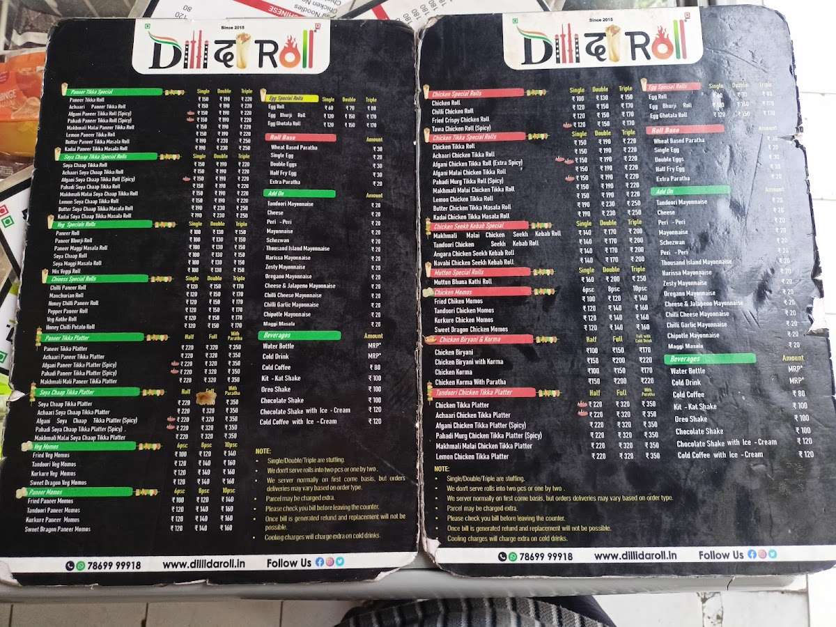 Menu Dilli Da Roll-1