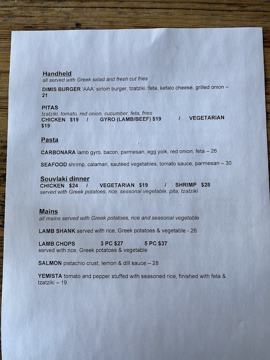 Menu Dimi's Greek House-7