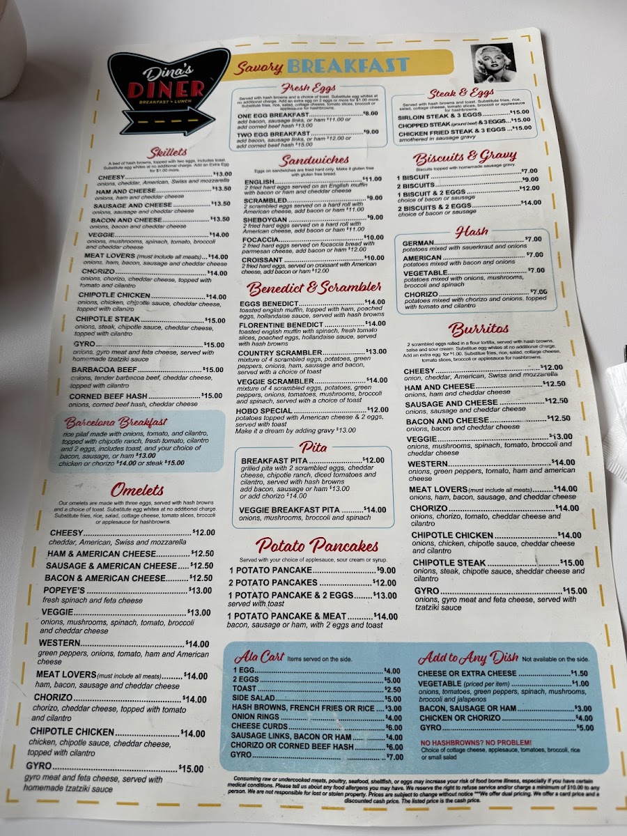 Menu Dina's Diner-1