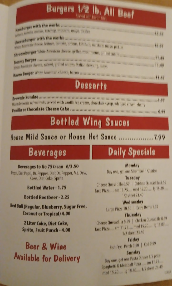 Menu Dina's Pizza & Pub-1