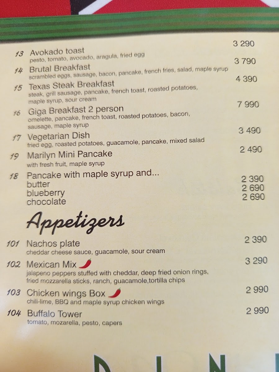 Menu Diner M Amerikai Étterem-1