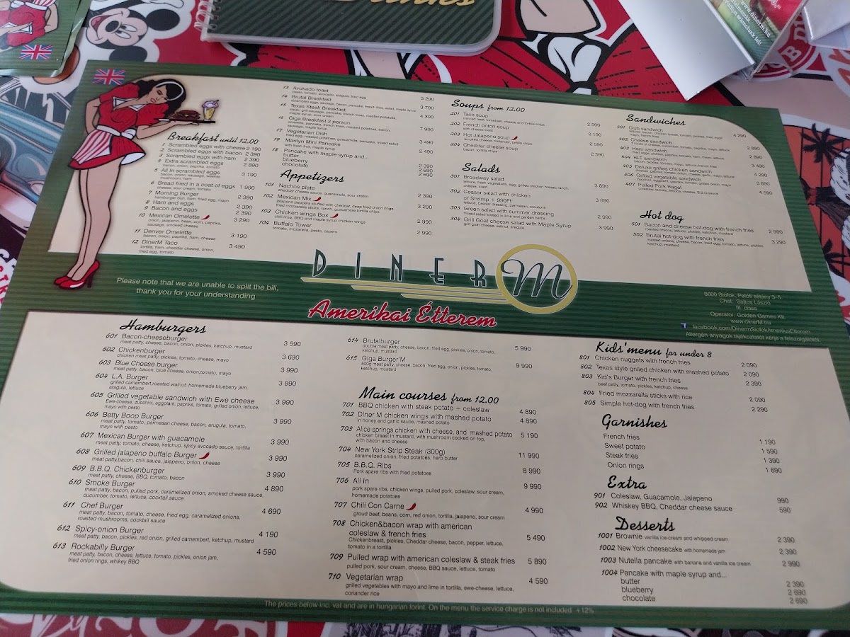 Menu Diner M Amerikai Étterem-5