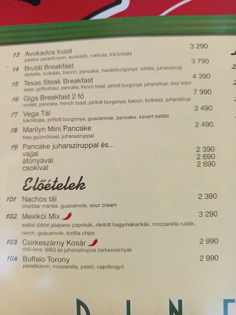 Menu Diner M Amerikai Étterem-7