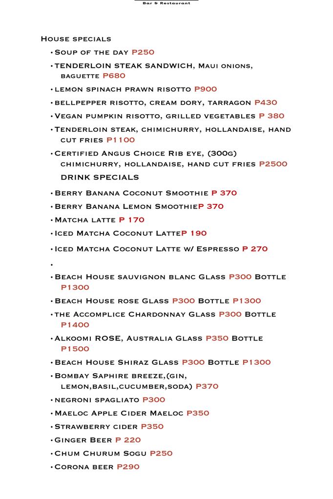 Menu Dinibeach Bar And Restaurant-5