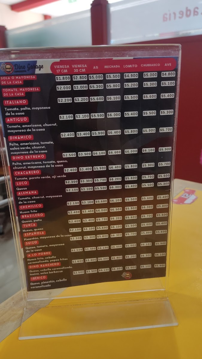 Menu Dino Garage-2