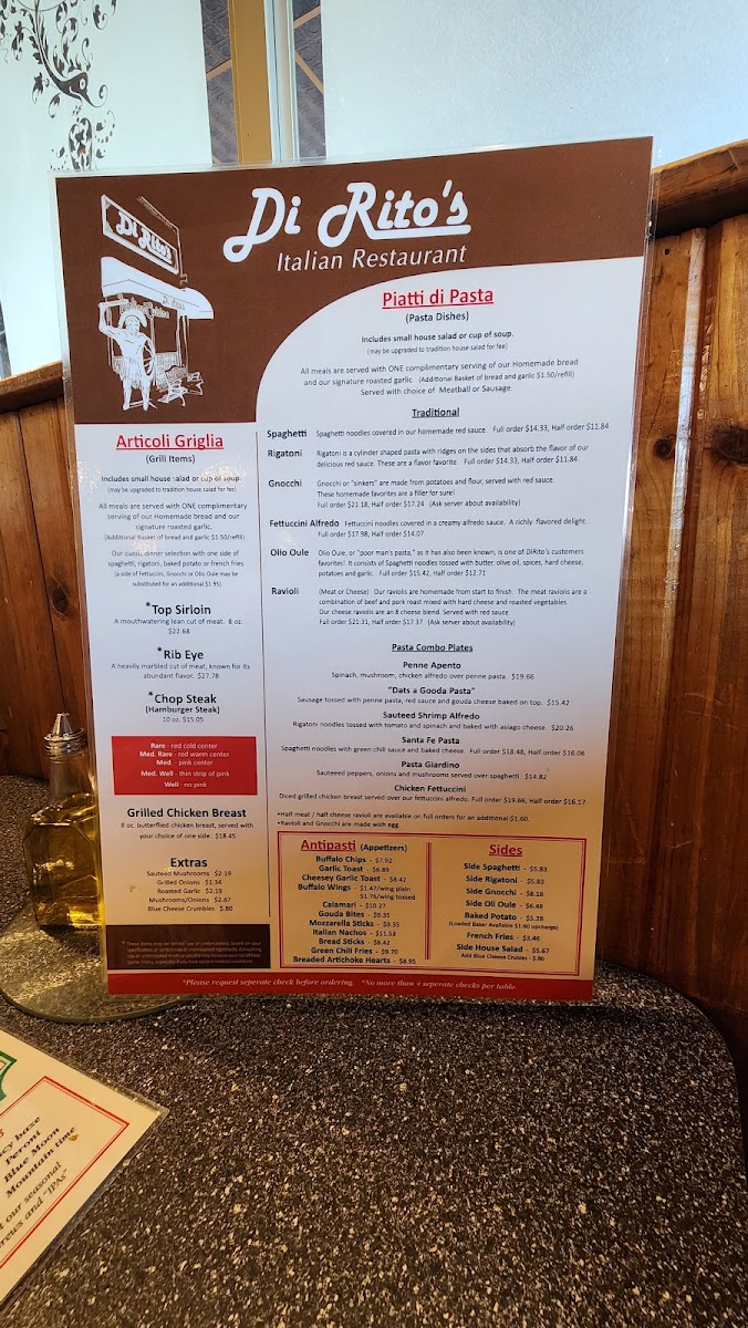 Menu Dirito’S Italian Restaurant-10