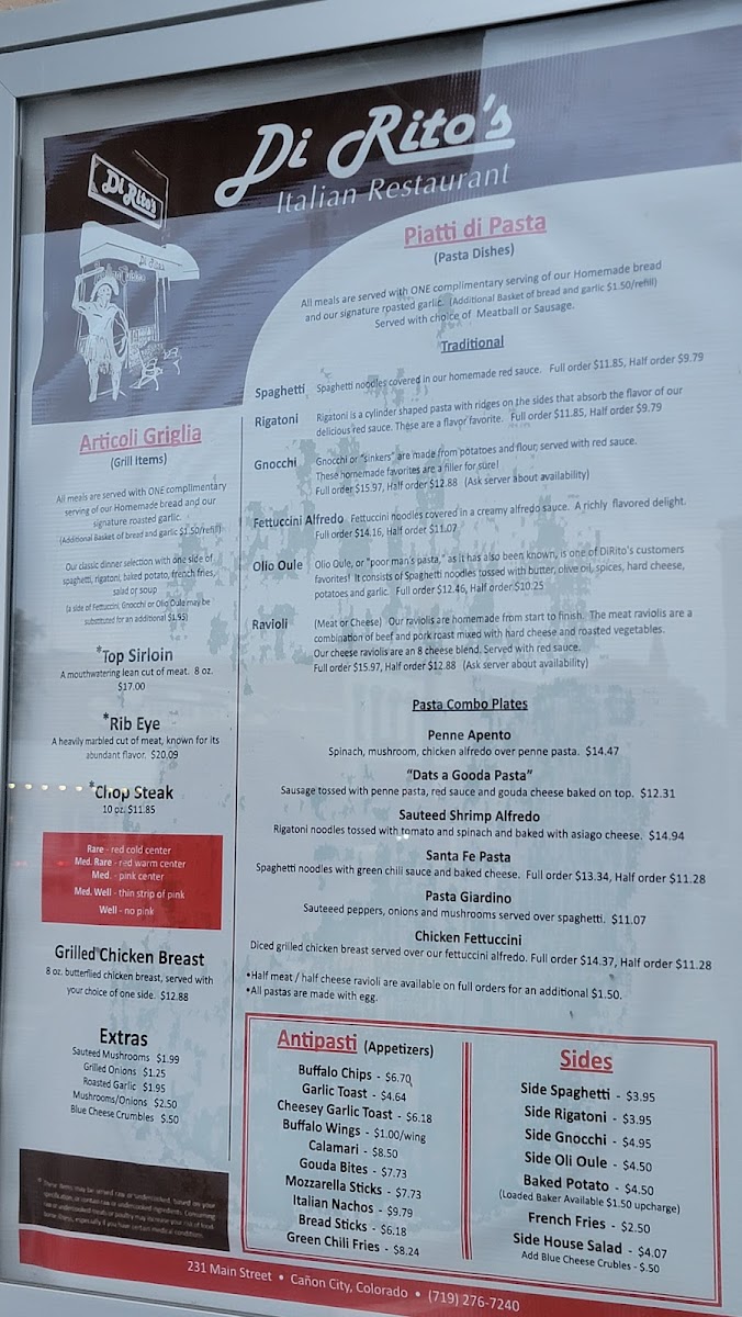 Menu Dirito’S Italian Restaurant-4