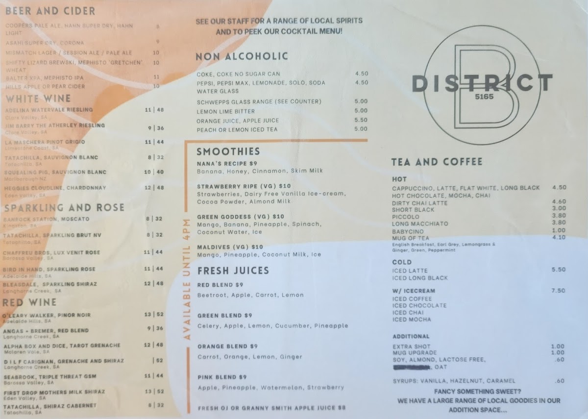 Menu District B 5165-2