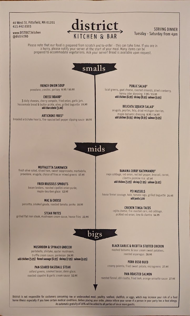 Menu District Kitchen & Bar-1