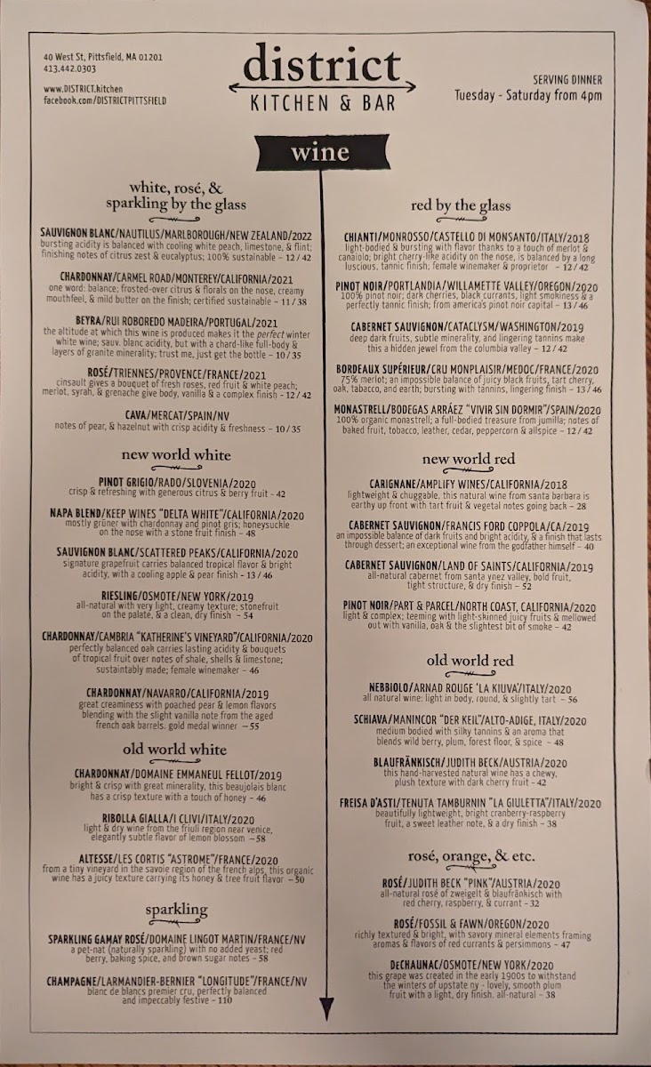 Menu District Kitchen & Bar-3