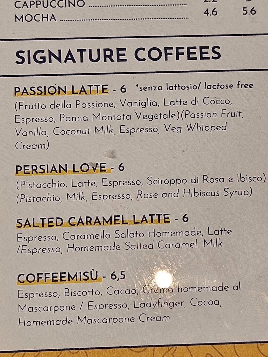 Menu Ditta Artigianale Via Dello Sprone Specialty Coffee-1