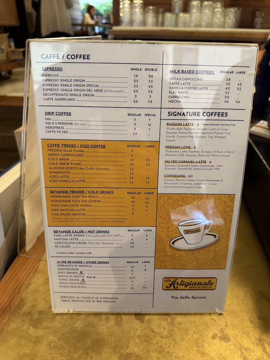 Menu Ditta Artigianale Via Dello Sprone Specialty Coffee-4