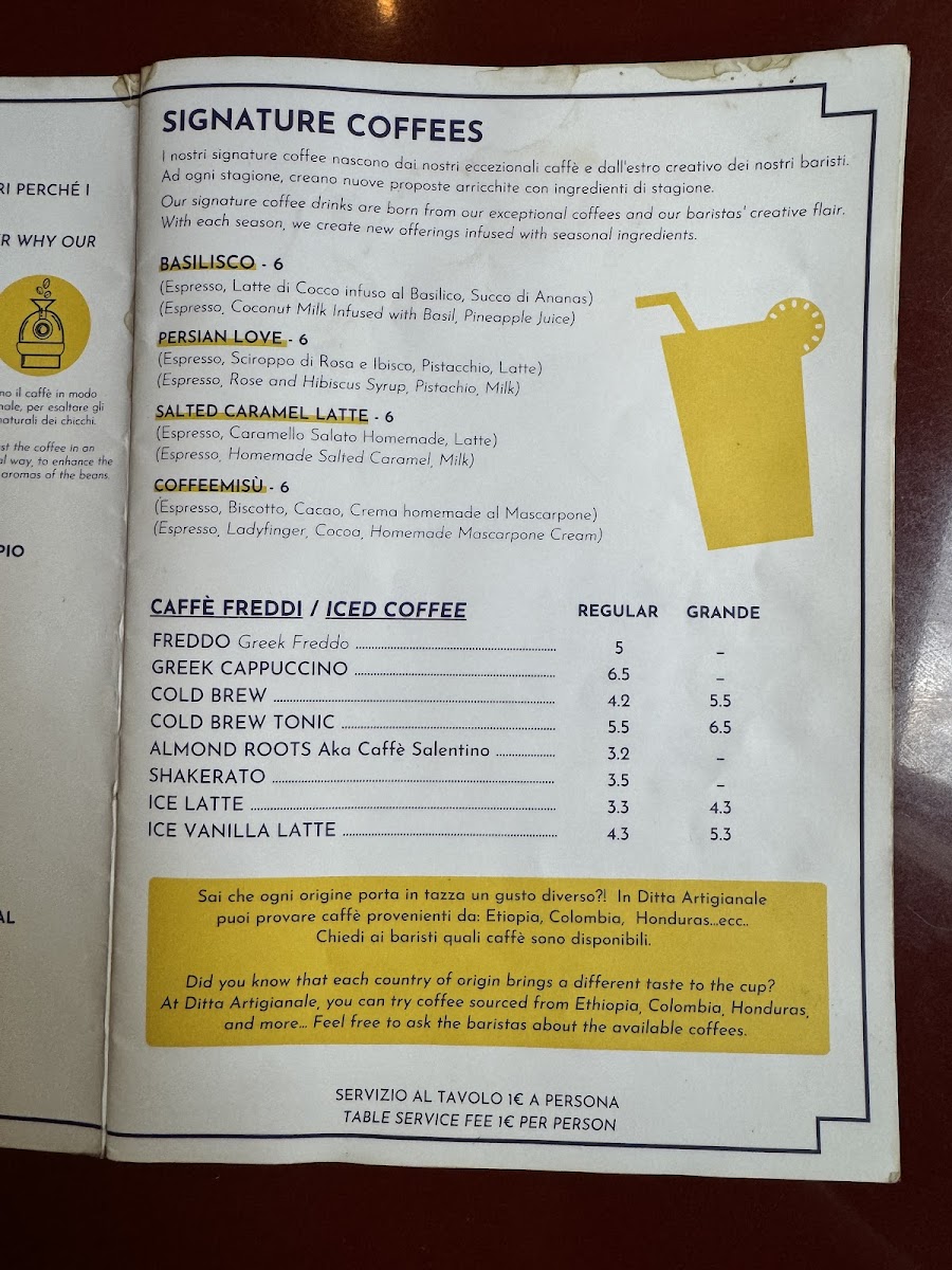 Menu Ditta Artigianale Via Dello Sprone Specialty Coffee-7