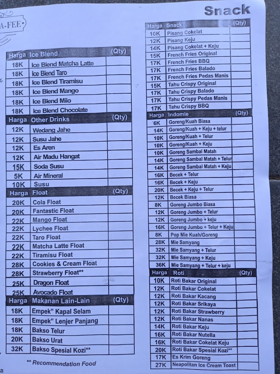 Menu Dkoźì Ka-Fee-2