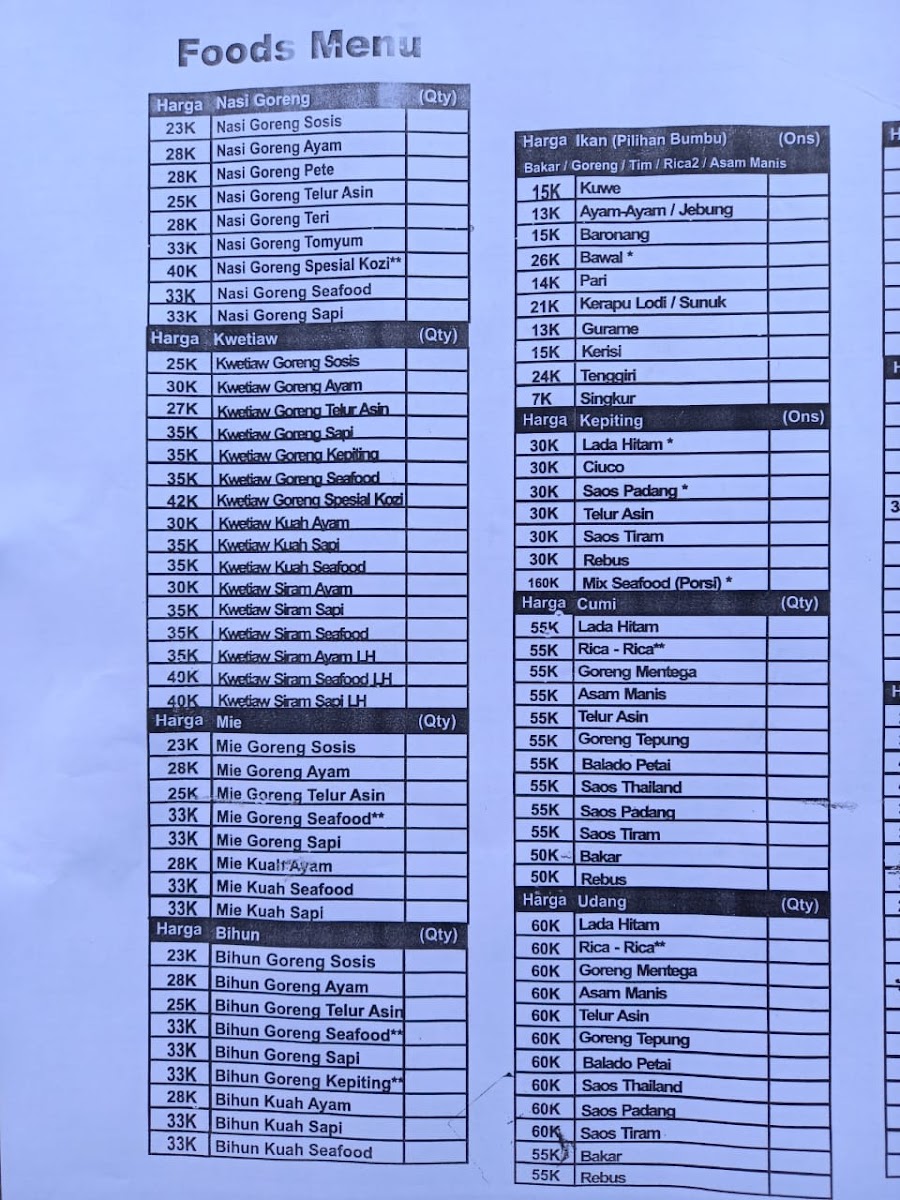 Menu Dkoźì Ka-Fee-5