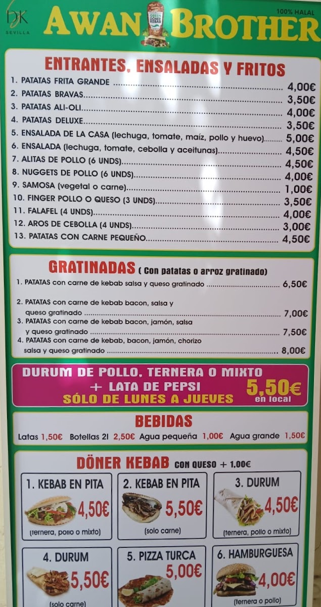 Menu Dks Awan Brother Kebab Pizzeria Bami-4