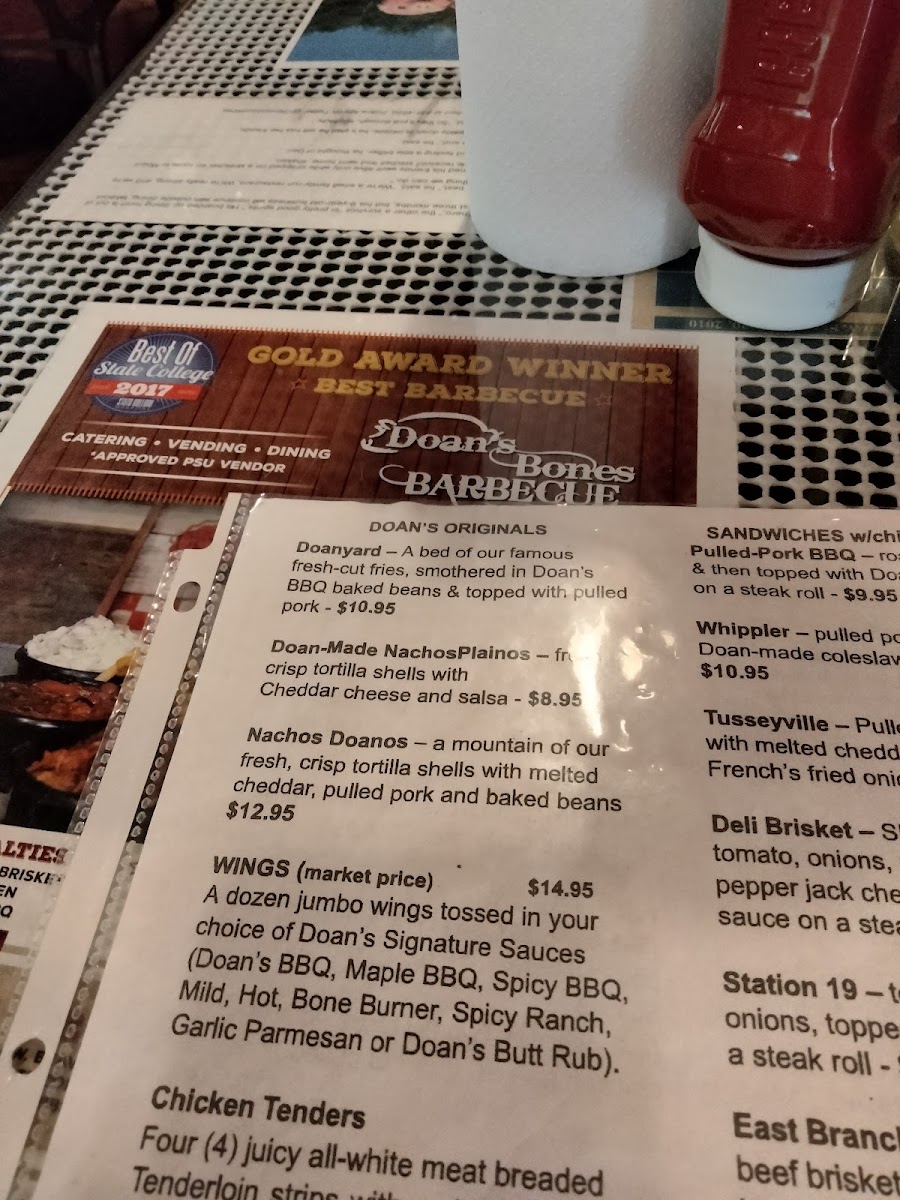 Menu Doan's Bones Barbecue & Catering-10
