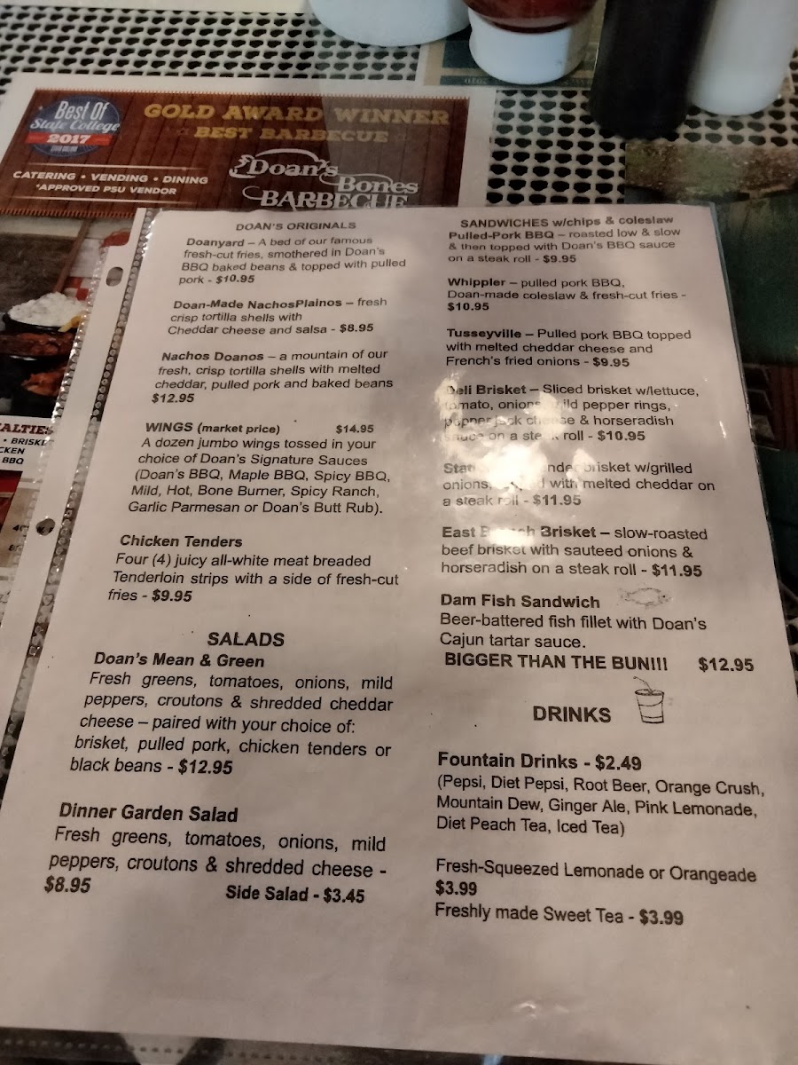Menu Doan's Bones Barbecue & Catering-7