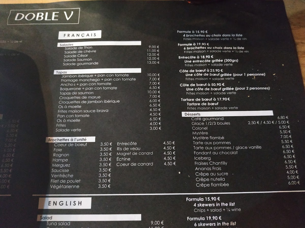 Menu Doble V-3