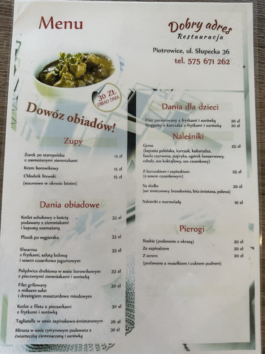 Menu Dobry Adres Restauracja-1