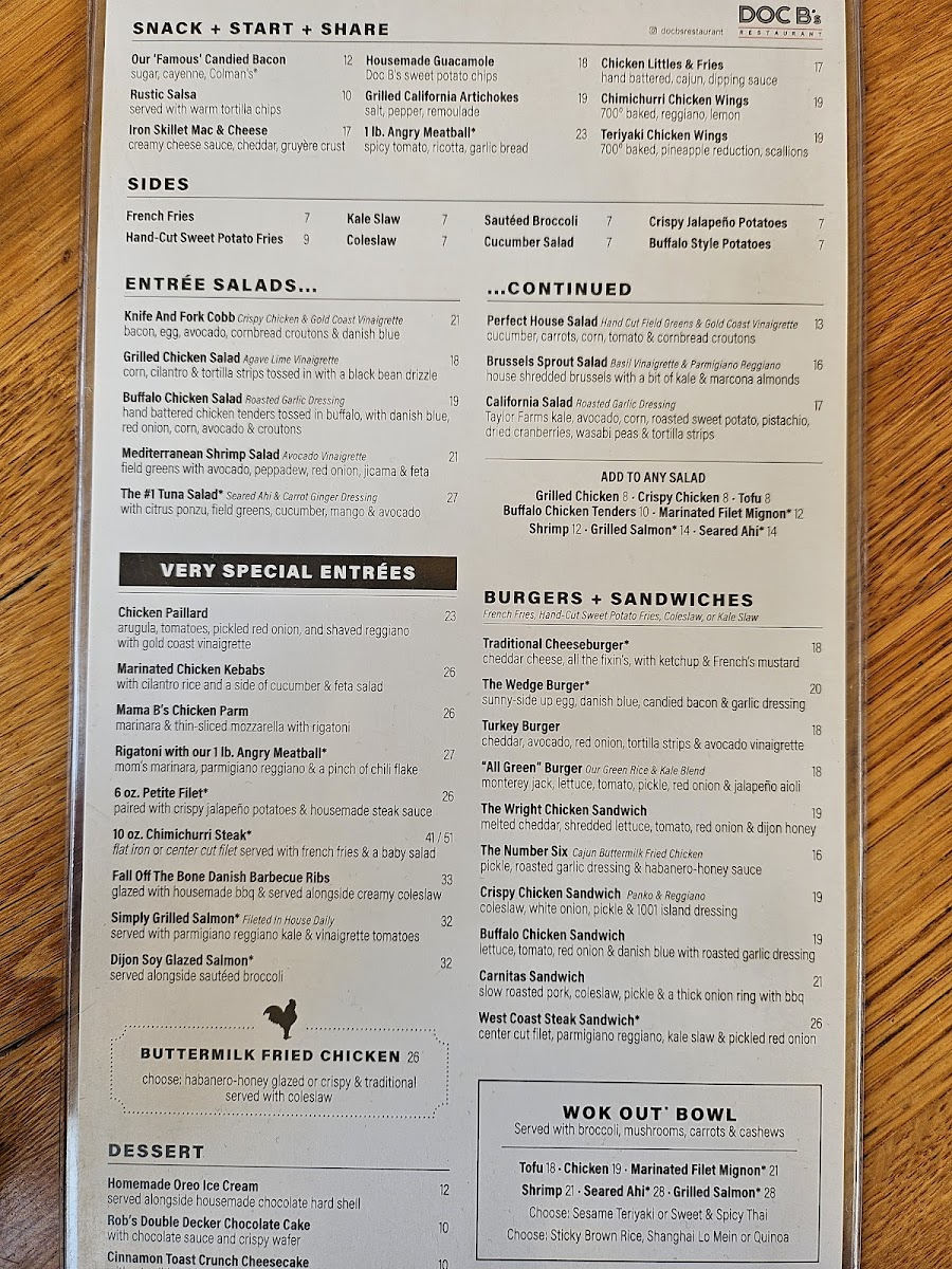 Menu Doc B's Restaurant-1