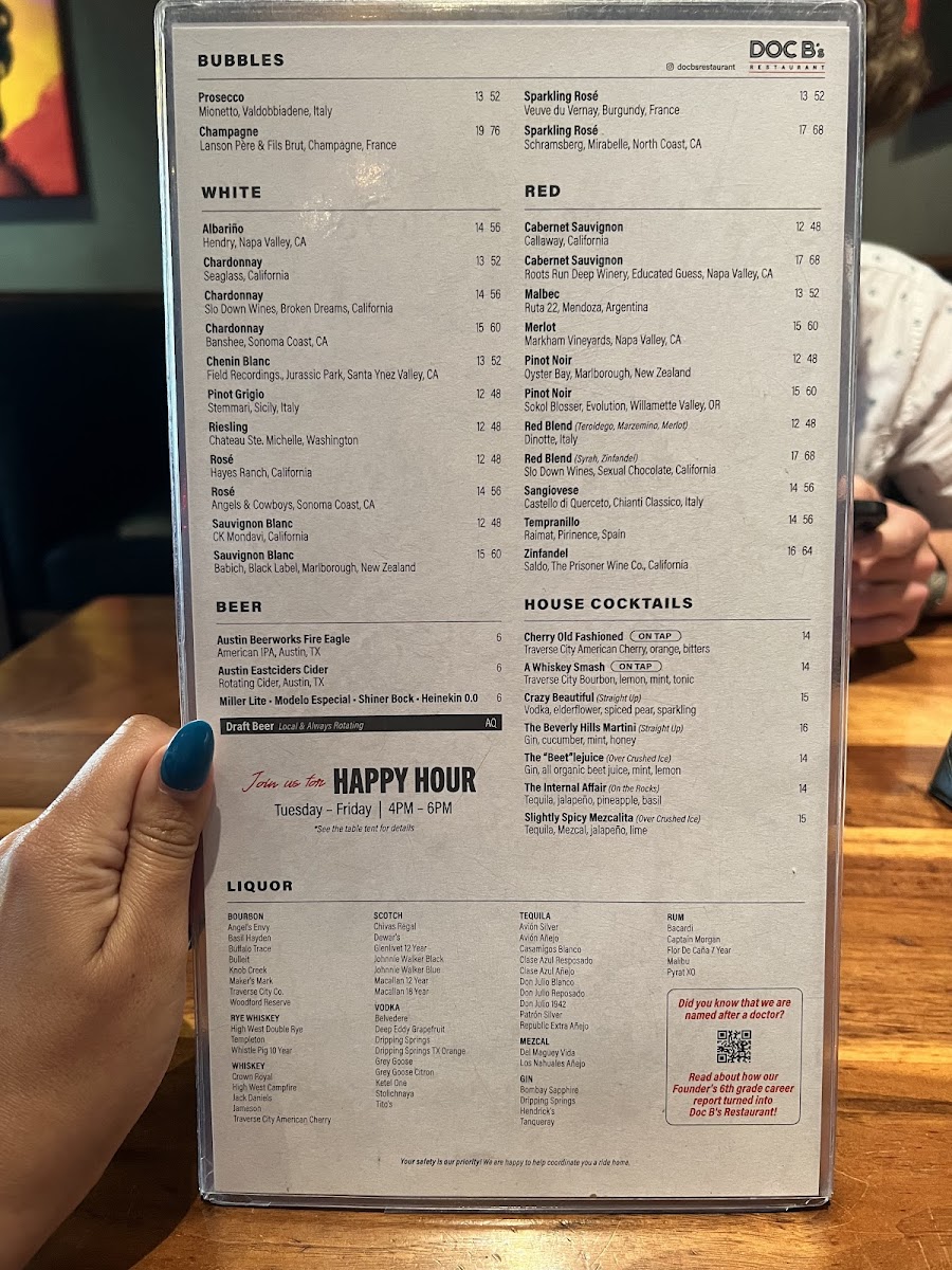 Menu Doc B's Restaurant-10