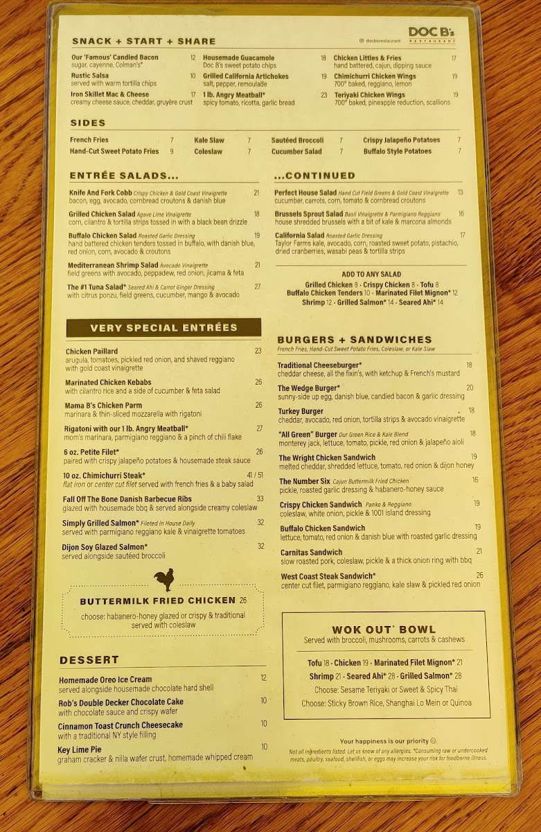 Menu Doc B's Restaurant-2