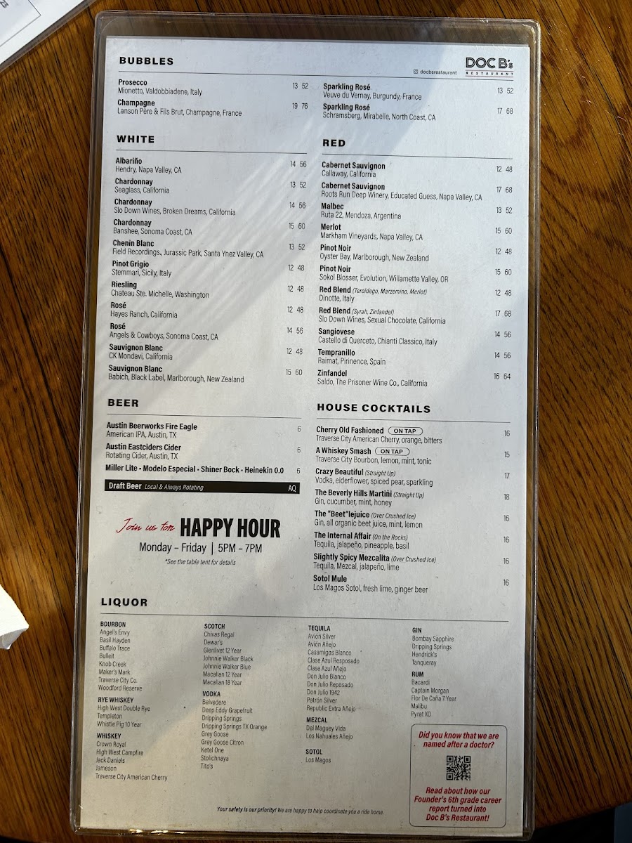 Menu Doc B's Restaurant-5