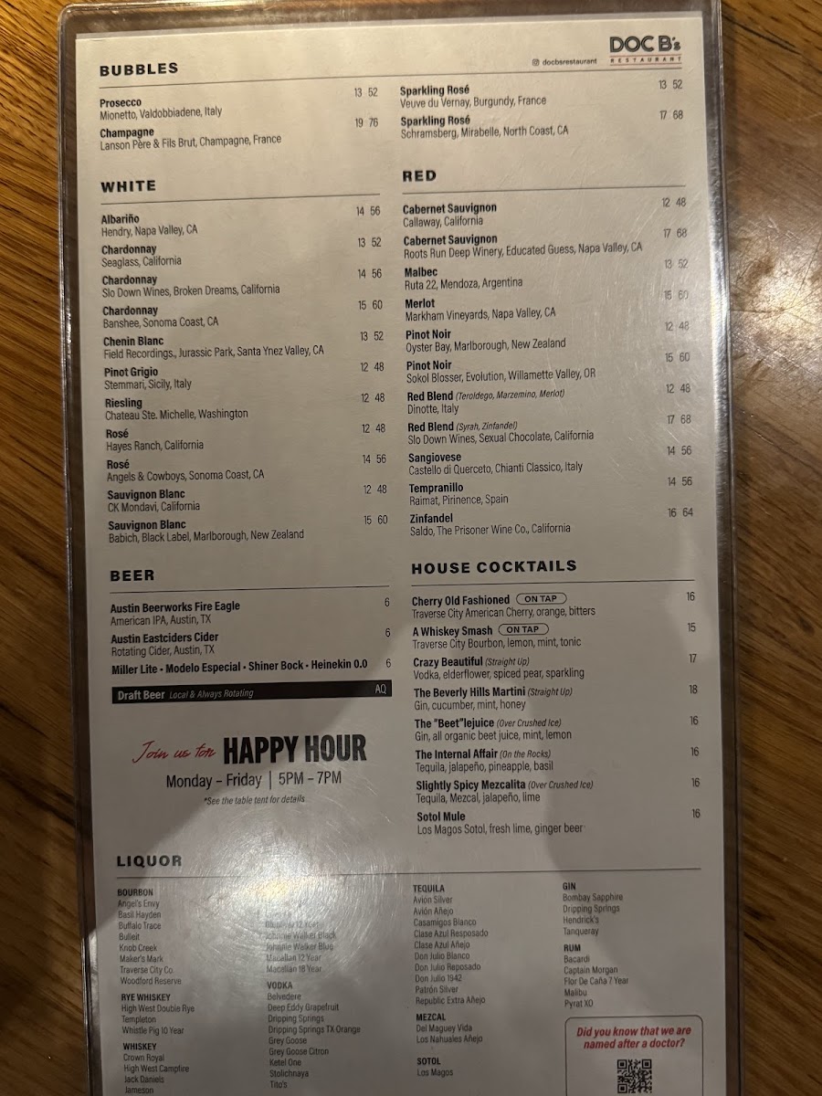 Menu Doc B's Restaurant-6