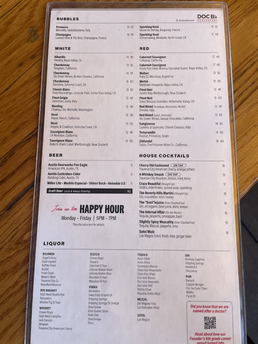 Menu Doc B's Restaurant-9