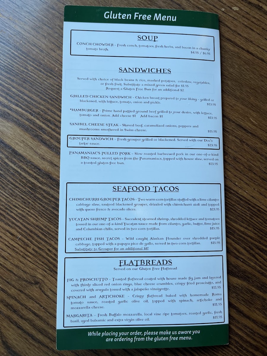 Menu Doc Ford's Rum Bar & Grille - Ft. Myers Beach-2